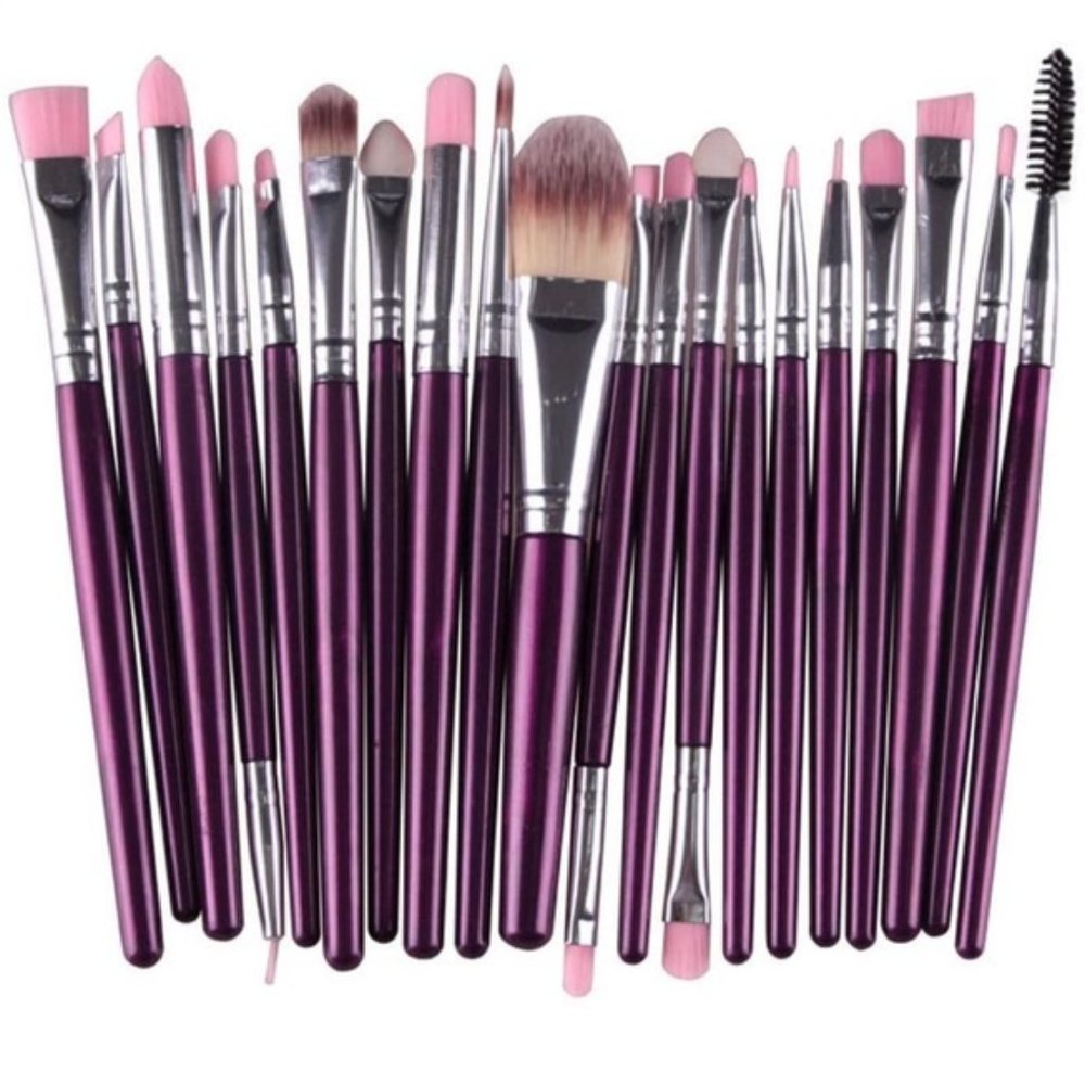 New 20pcs Professional Makeup Brush Set Purple